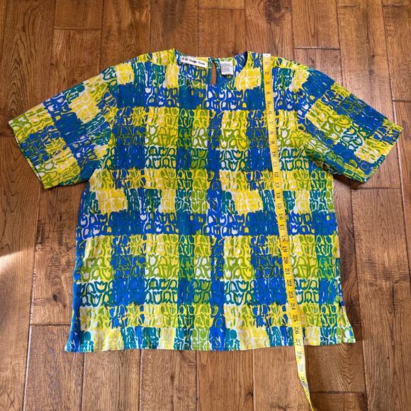 VTG Natalie & Me 100% Silk Royal Blue Pants Suit and Blouse Set Womens Sz XL - Picture 9 of 15